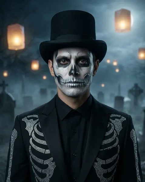 Dapper Skeleton, a Halloween outfit look in Hairset